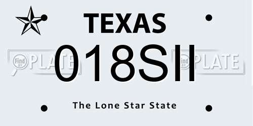 018SII Texas License Plate