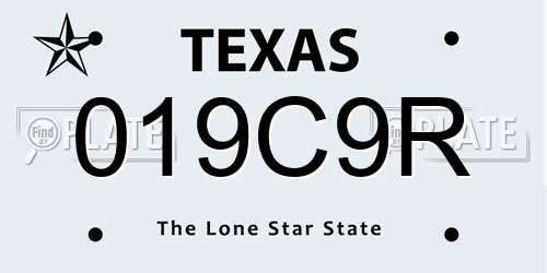 019C9R Texas License Plate