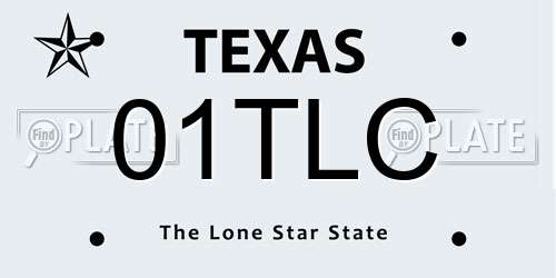 01TLC Texas License Plate