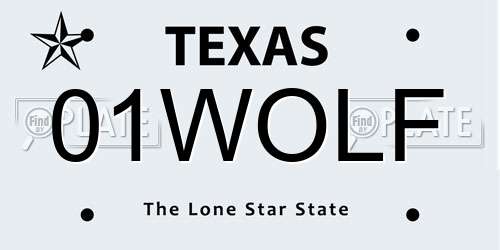 01WOLF Texas License Plate