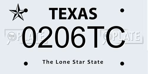 0206TC Texas License Plate