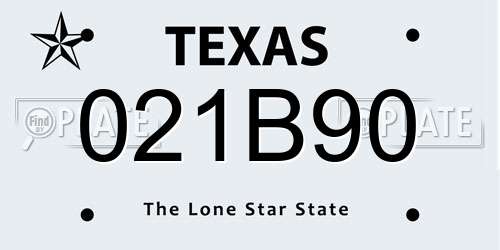 021B90 Texas License Plate