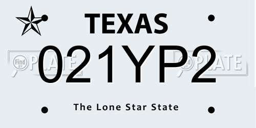 021YP2 Texas License Plate