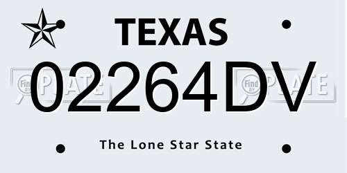02264DV Texas License Plate