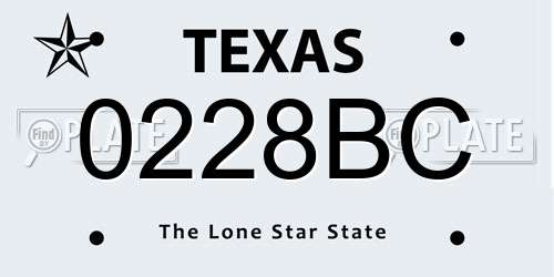 0228BC Texas License Plate
