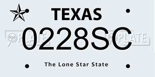 0228SC Texas License Plate