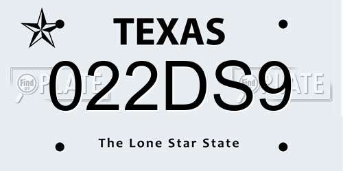 022DS9 Texas License Plate