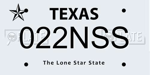 022NSS Texas License Plate