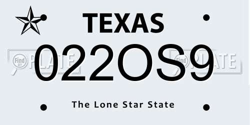 022OS9 Texas License Plate