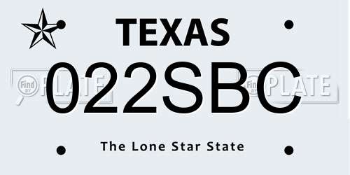 022SBC Texas License Plate