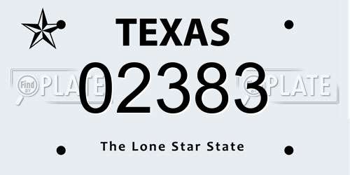 02383 Texas License Plate
