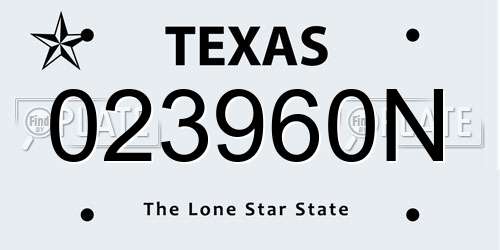 023960N Texas License Plate