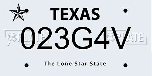 023G4V Texas License Plate