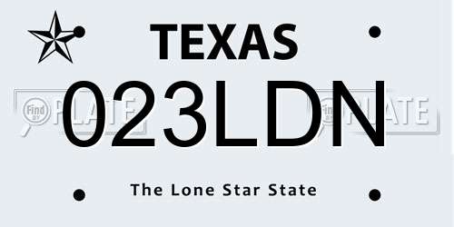 023LDN Texas License Plate