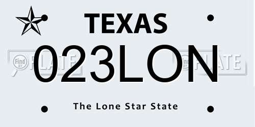023LON Texas License Plate