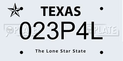 023P4L Texas License Plate