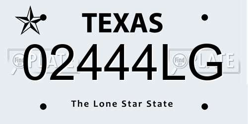 02444LG Texas License Plate