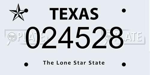 024528 Texas License Plate