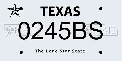 0245BS Texas License Plate