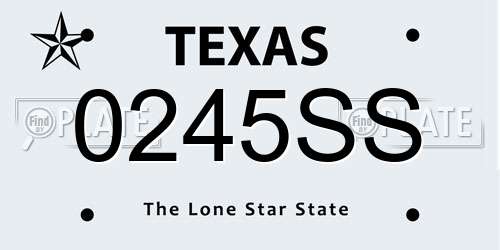 0245SS Texas License Plate