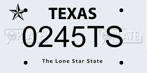 0245TS Texas License Plate
