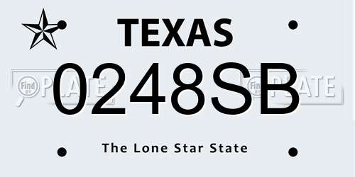0248SB Texas License Plate