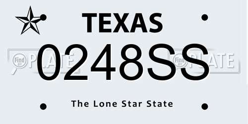 0248SS Texas License Plate
