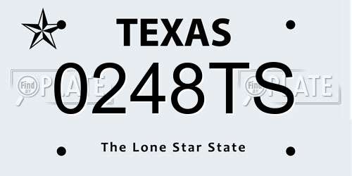 0248TS Texas License Plate