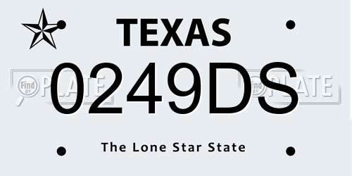 0249DS Texas License Plate
