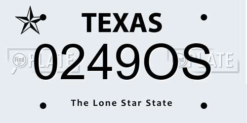 0249OS Texas License Plate