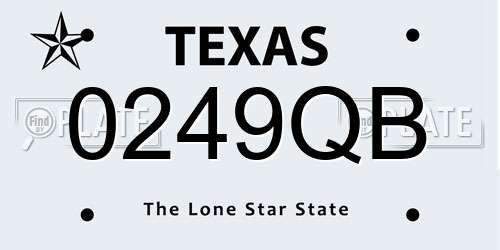 0249QB Texas License Plate