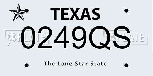 0249QS Texas License Plate