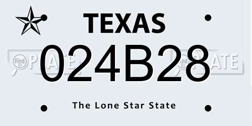 024B28 Texas License Plate