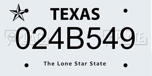 024B549 Texas License Plate
