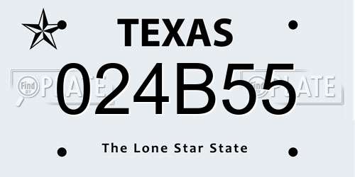 024B55 Texas License Plate