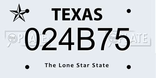024B75 Texas License Plate