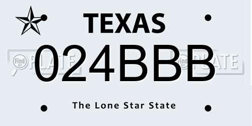 024BBB Texas License Plate