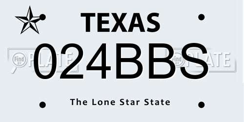 024BBS Texas License Plate