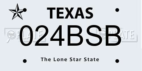 024BSB Texas License Plate