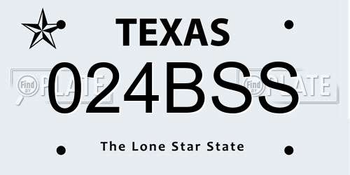 024BSS Texas License Plate
