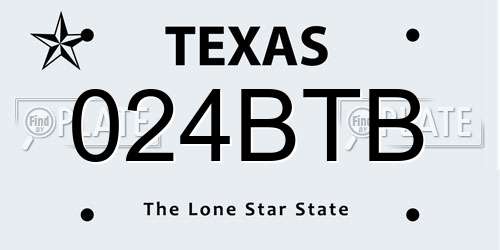 024BTB Texas License Plate