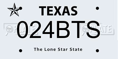 024BTS Texas License Plate
