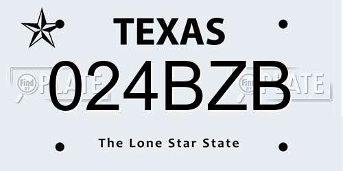 024BZB Texas License Plate