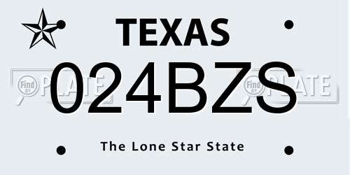 024BZS Texas License Plate