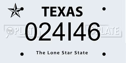 024I46 Texas License Plate