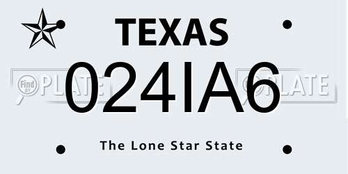 024IA6 Texas License Plate