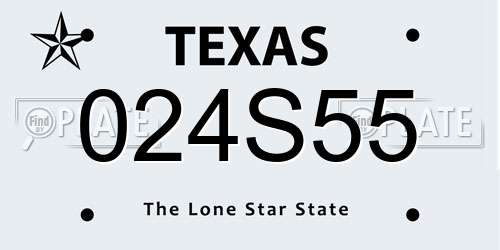 024S55 Texas License Plate