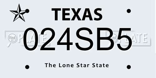 024SB5 Texas License Plate