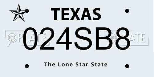 024SB8 Texas License Plate