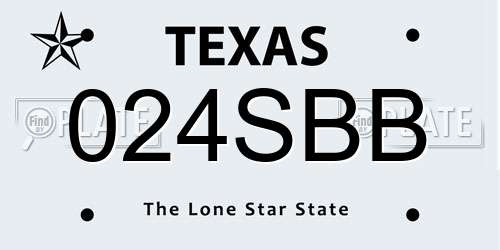 024SBB Texas License Plate